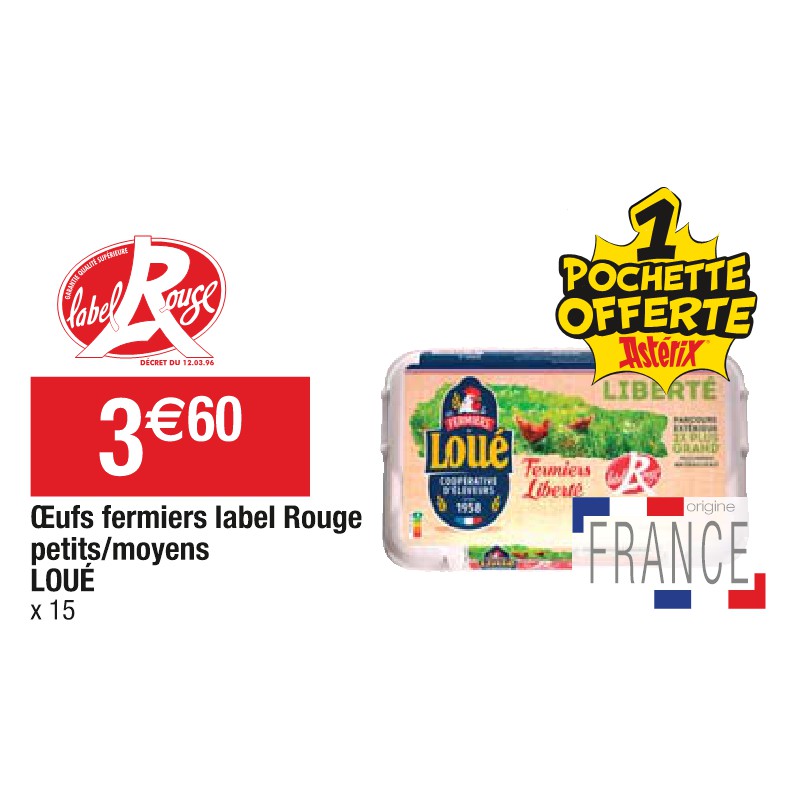 OEufs fermiers label Rouge petits/moyens LOUÉ