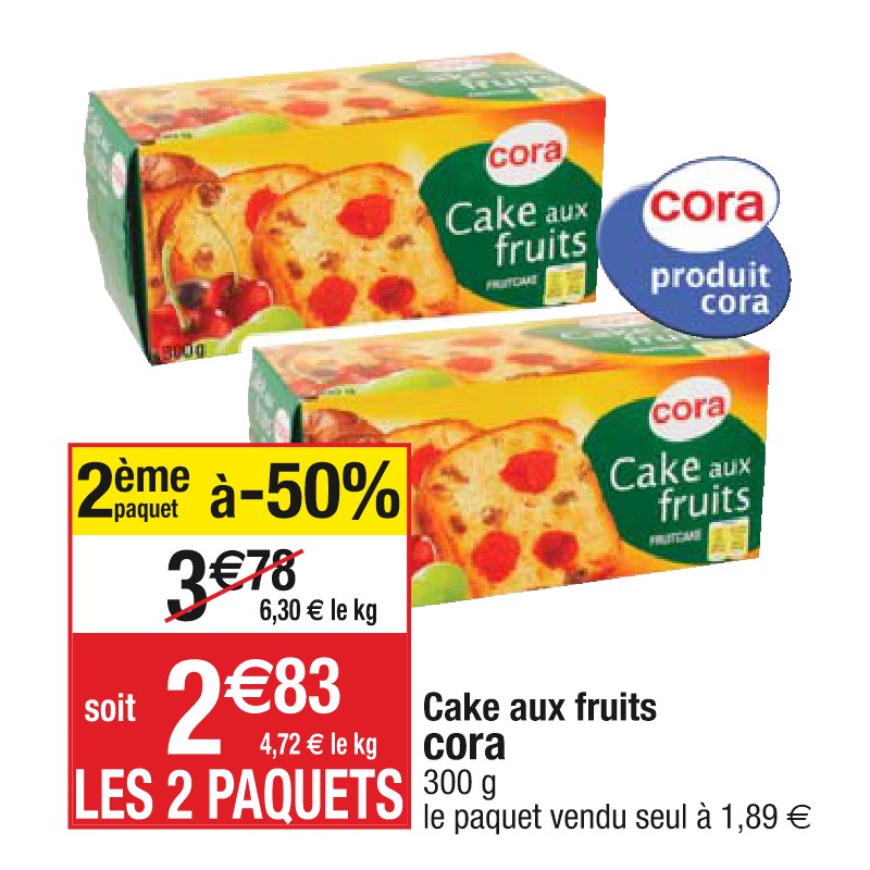 Cake aux fruits cora