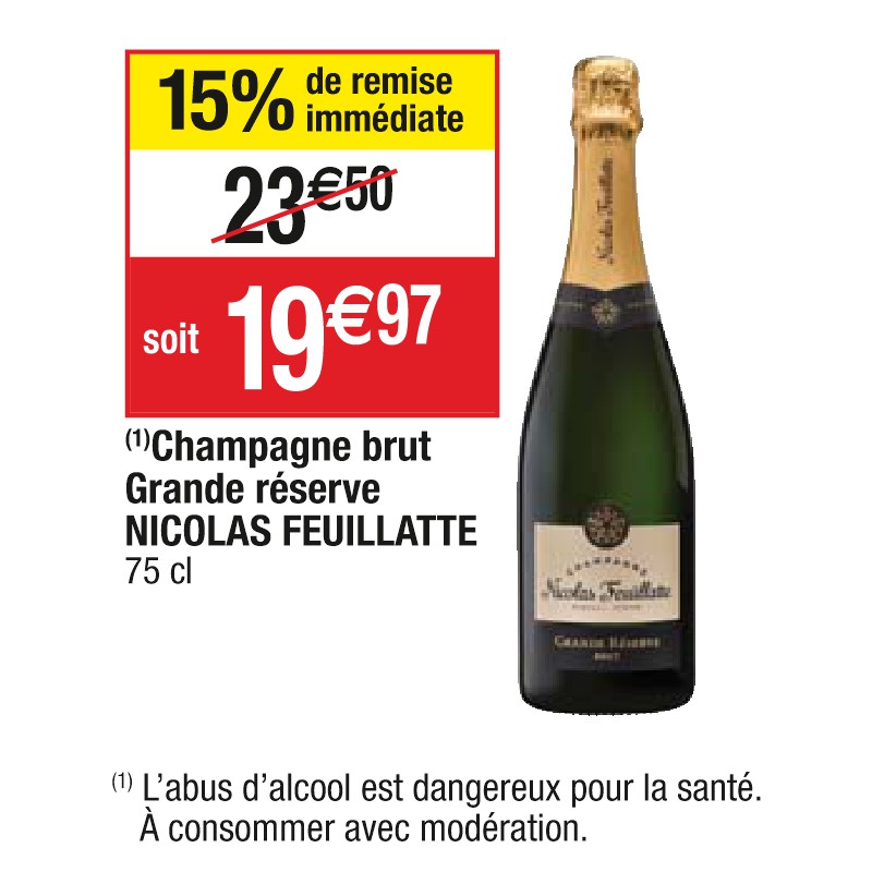 Champagne brut Grande réserve NICOLAS FEUILLATTE