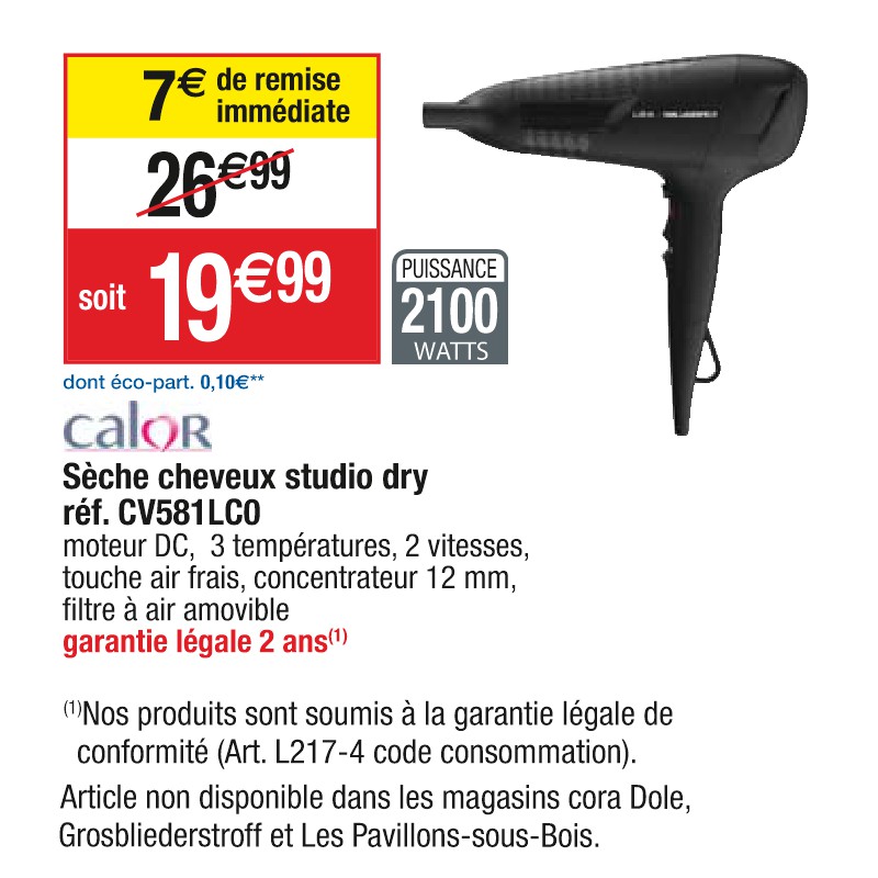 Sèche cheveux studio dry réf. CV581LC0