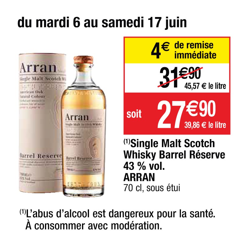 Single Malt Scotch Whisky Barrel Réserve 43 % vol. ARRAN