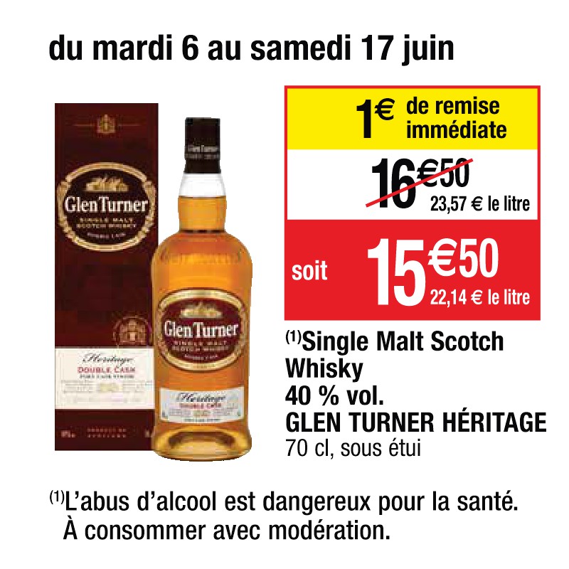 Single Malt Scotch Whisky 40 % vol. GLEN TURNER HÉRITAGE