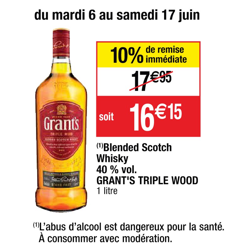 Blended Scotch Whisky 40 % vol. GRANT'S TRIPLE WOOD