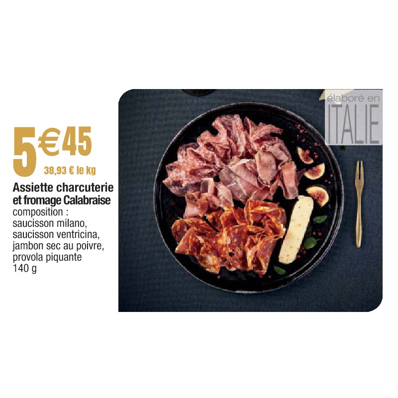 Assiette charcuterie et fromage Calabraise