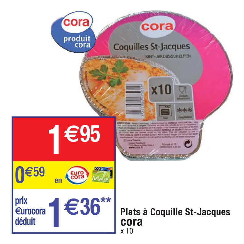 Plats à Coquille St-Jacques cora