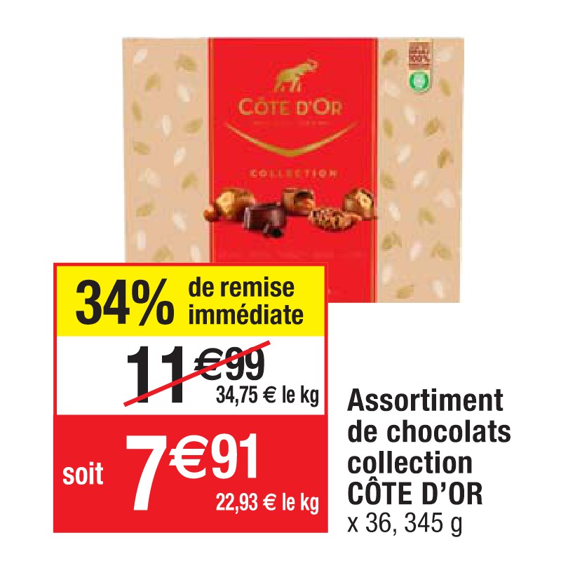 Assortiment de chocolats collection CÔTE D’OR