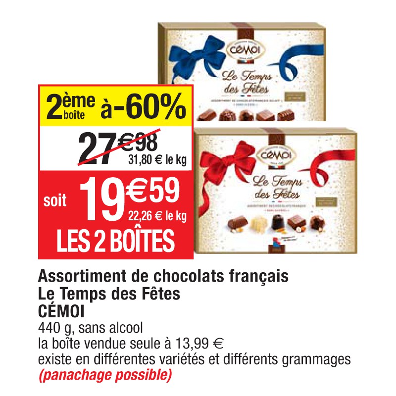 Assortiment de chocolats français Le Temps des Fêtes CÉMOI