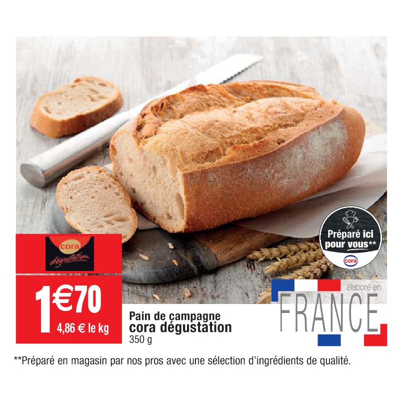 Pain de campagne cora dégustation