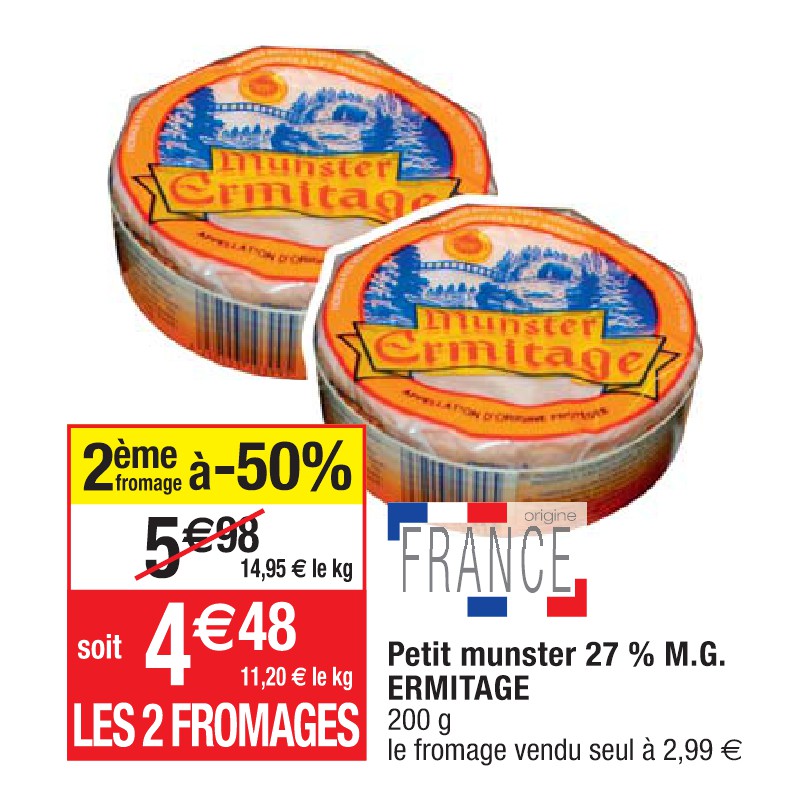 Petit munster 27 % M.G. ERMITAGE