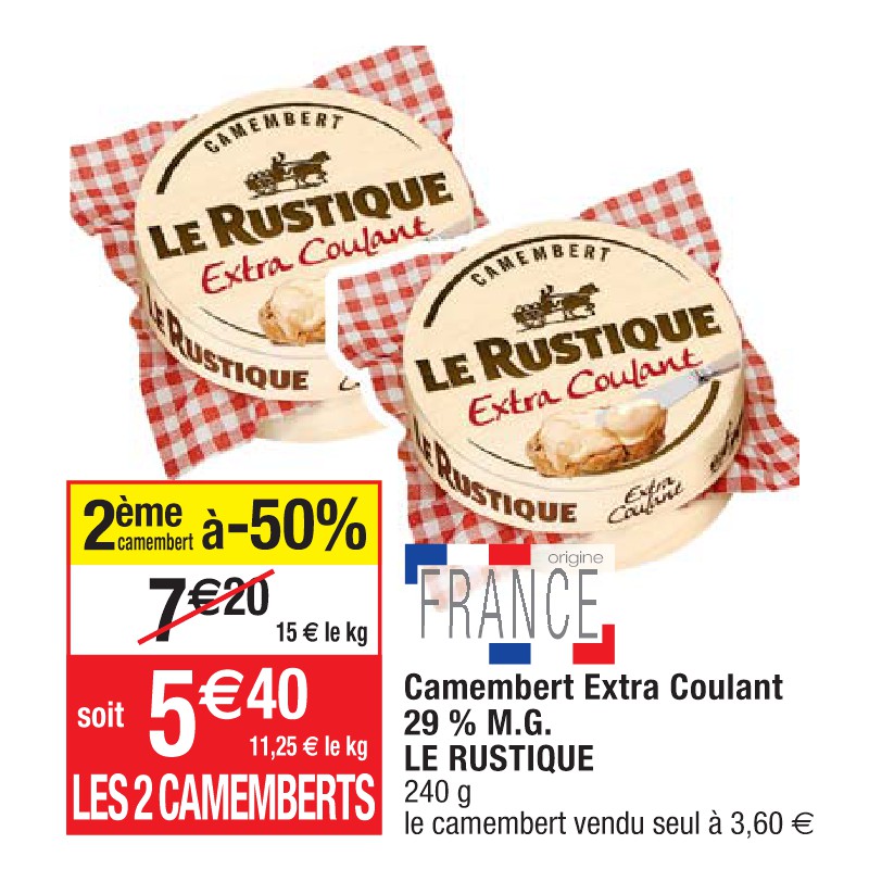 Camembert Extra Coulant 29 % M.G. LE RUSTIQUE