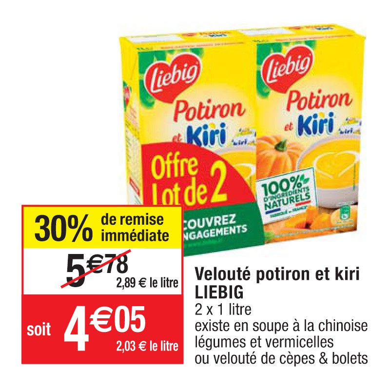 Velouté potiron et kiri LIEBIG