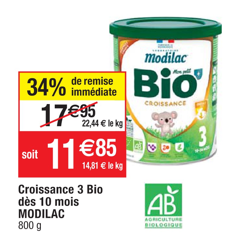 Croissance 3 Bio dès 10 mois MODILAC