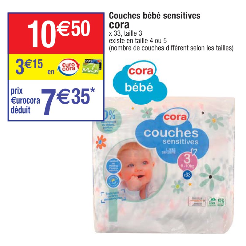 Couches bébé sensitives cora