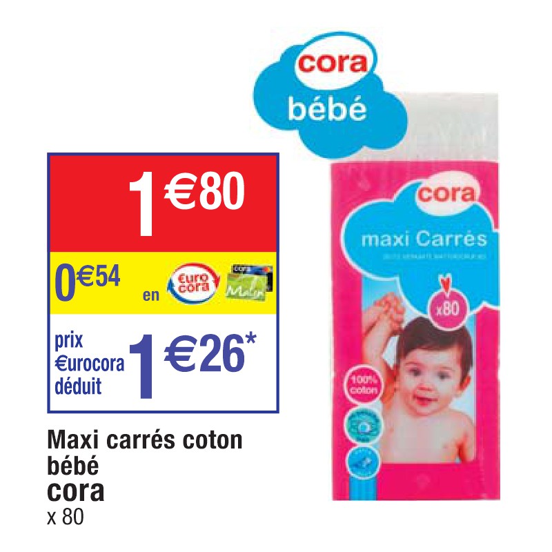 Maxi carrés coton bébé cora