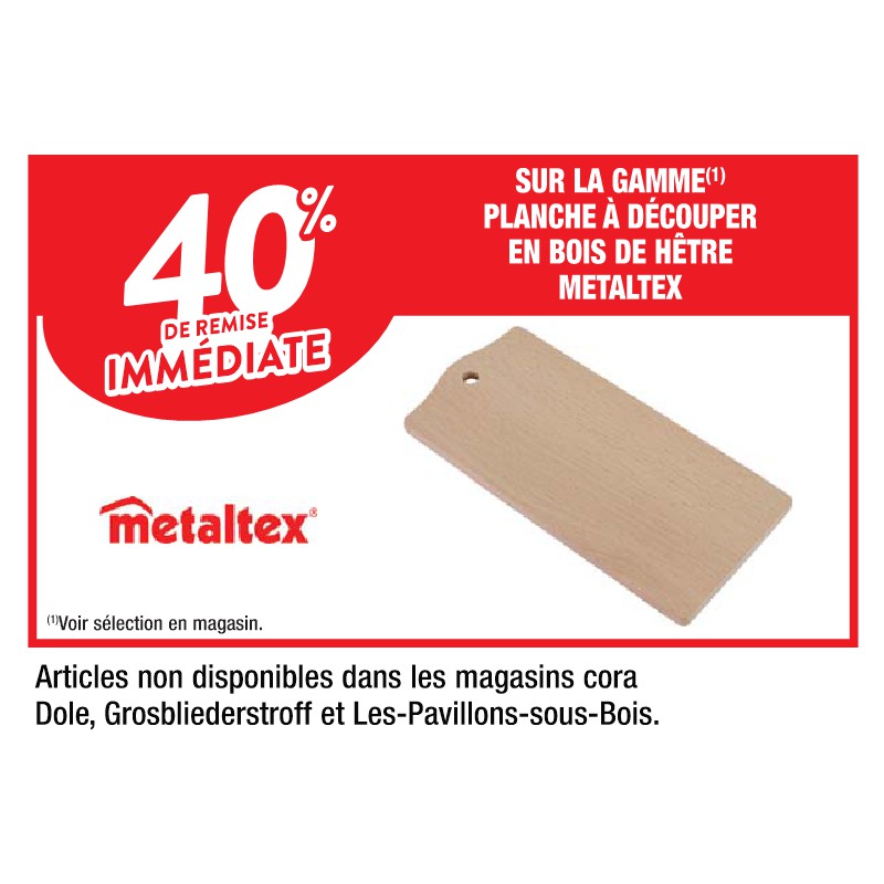 GAMME PLANCHE À DÉCOUPER EN BOIS DE HÊTRE METALTEX