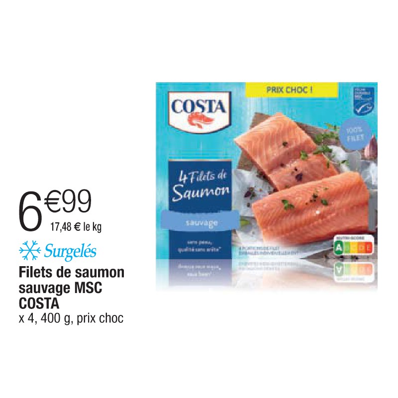 Filets de saumon sauvage MSC COSTA