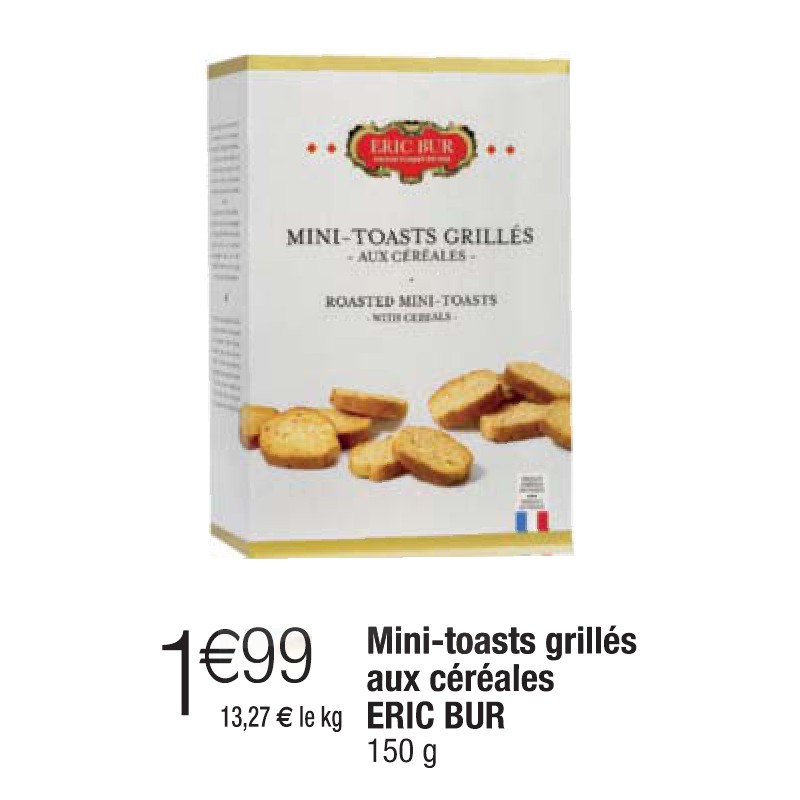 Mini-toasts grillés aux céréales ERIC BUR