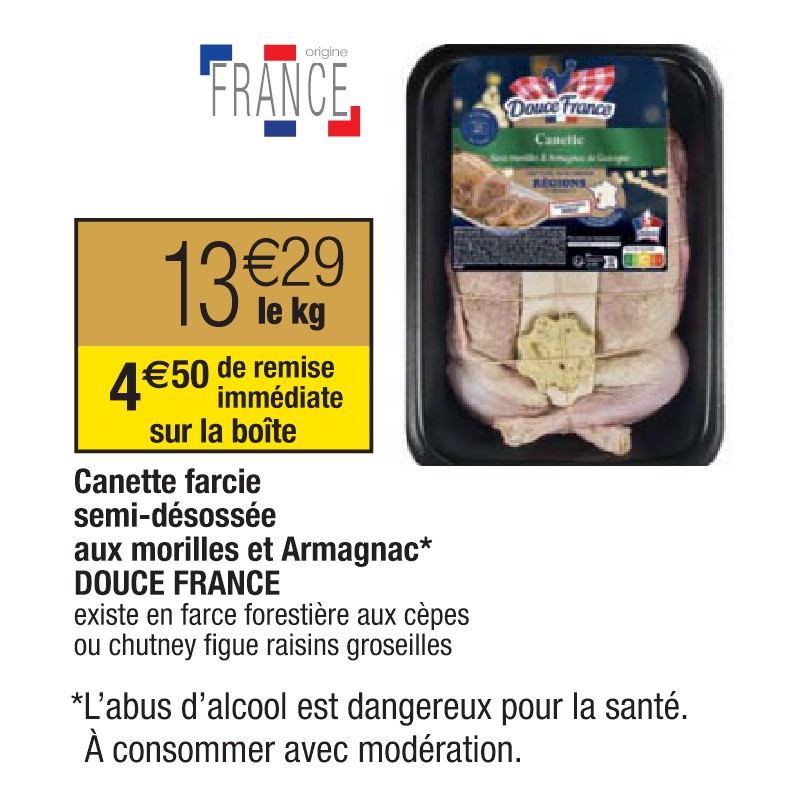 Canette farcie semi-désossée aux morilles et Armagnac DOUCE FRANCE