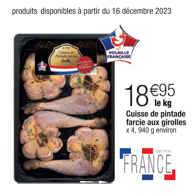 Cuisse de pintade farcie aux girolles