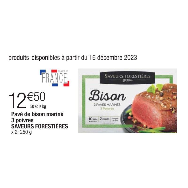 Pavé de bison mariné 3 poivres SAVEURS FORESTIÈRES