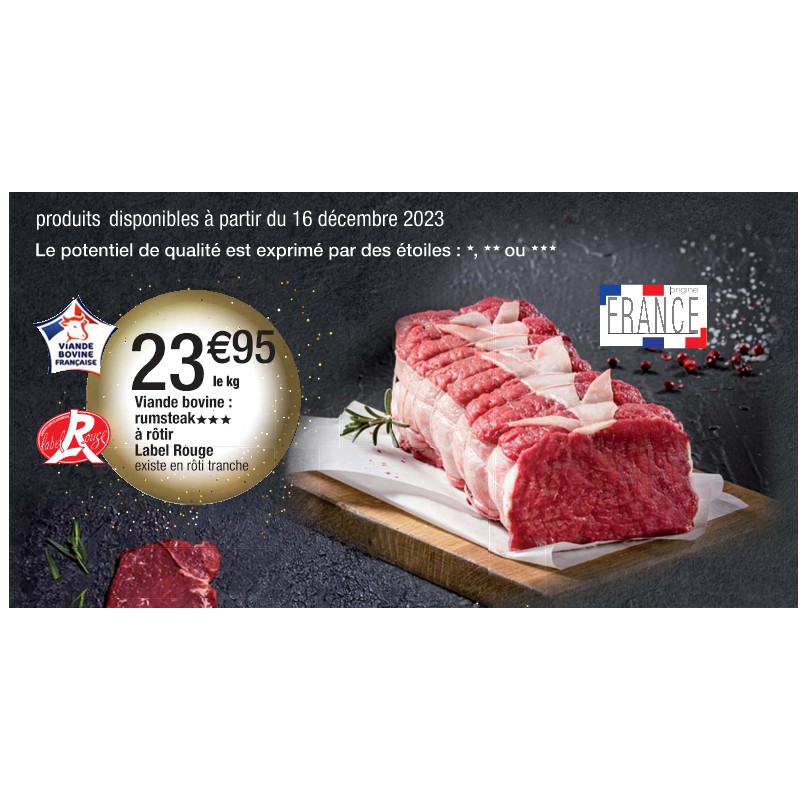 Viande bovine : rumsteak à rôtir Label Rouge