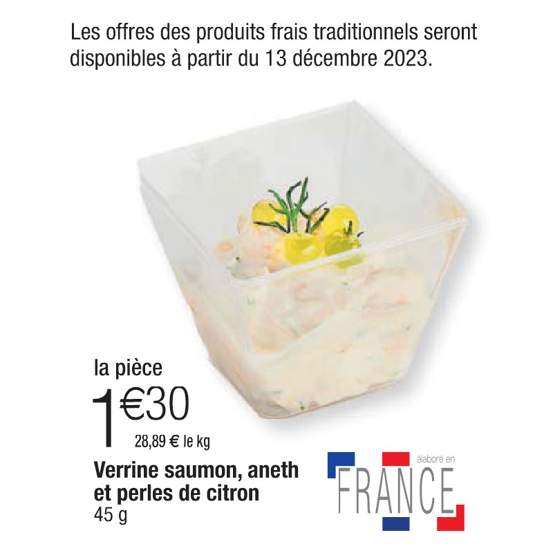 Verrine saumon, aneth et perles de citron