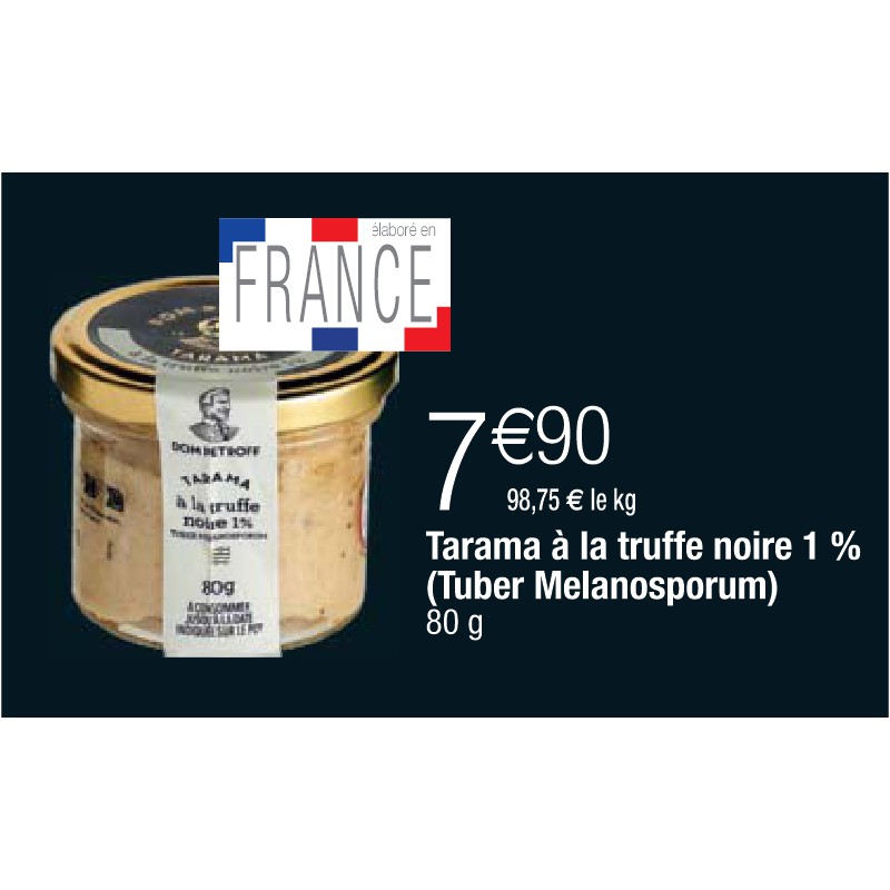 Tarama à la truffe noire 1 % (Tuber Melanosporum)