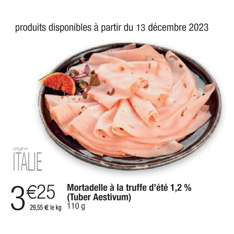 Mortadelle à la truffe d’été 1,2 % (Tuber Aestivum)