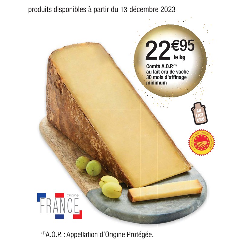 Comté A.O.P. au lait cru de vache 30 mois d’affinage minimum