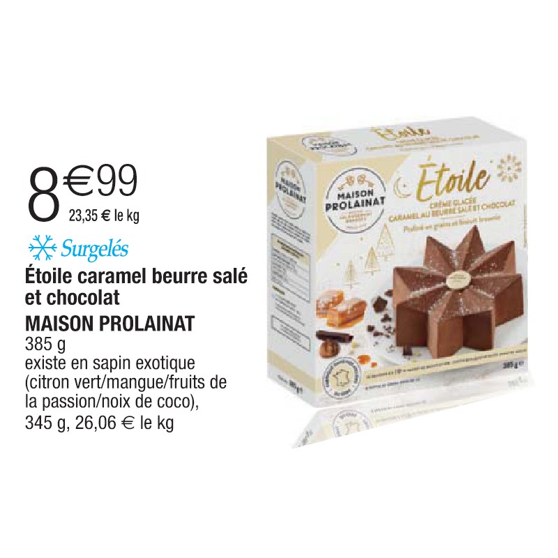 Étoile caramel beurre salé et chocolat MAISON PROLAINAT