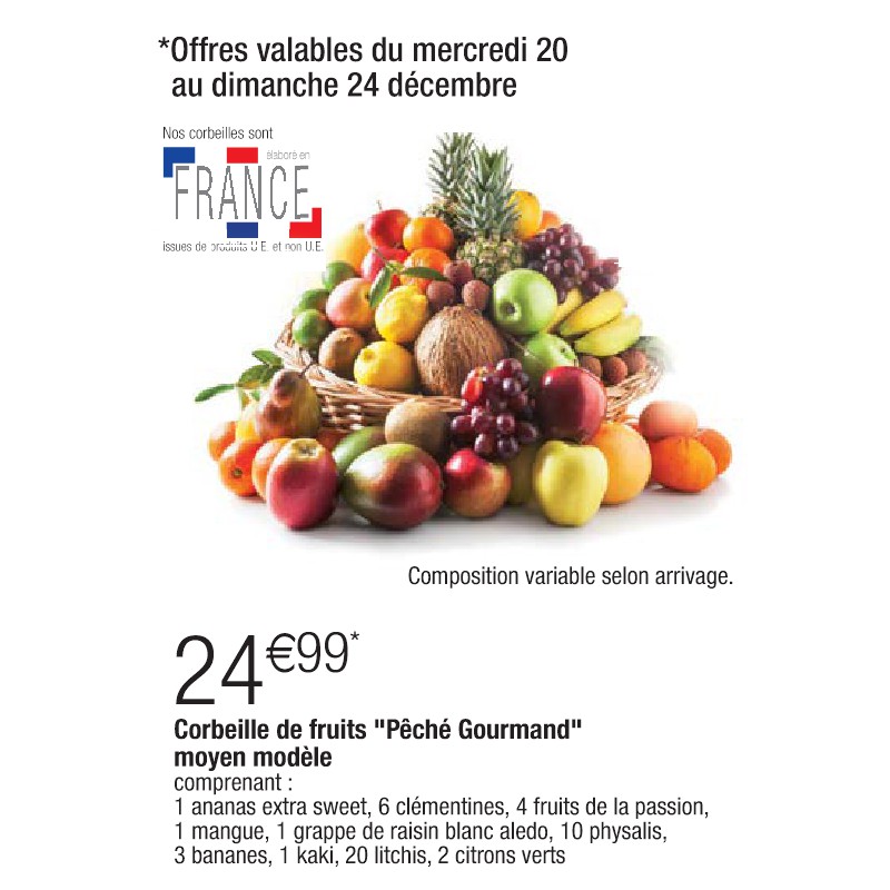 Corbeille de fruits ''Pêché Gourmand'' moyen modèle