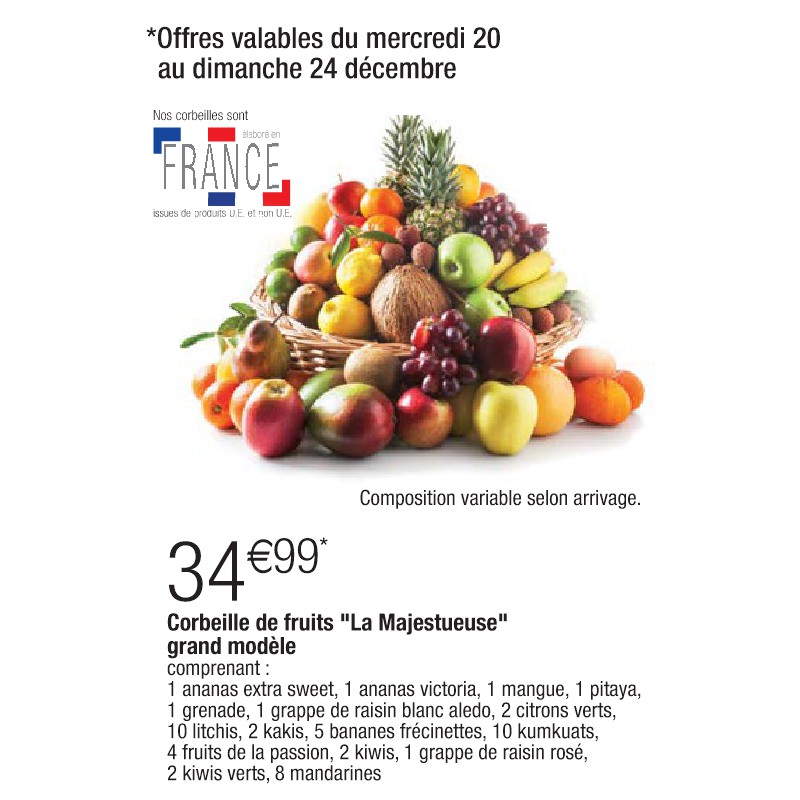 Corbeille de fruits ''La Majestueuse'' grand modèle