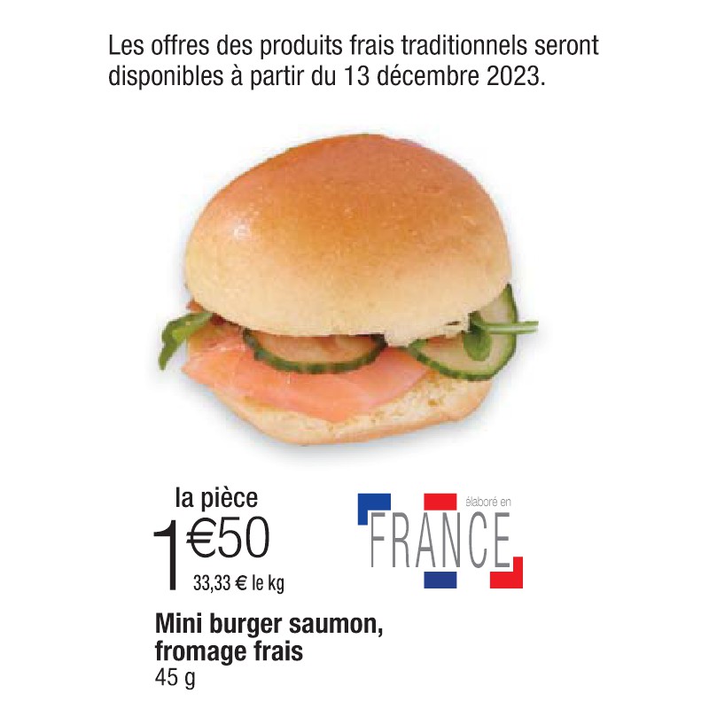 Mini burger saumon, fromage frais