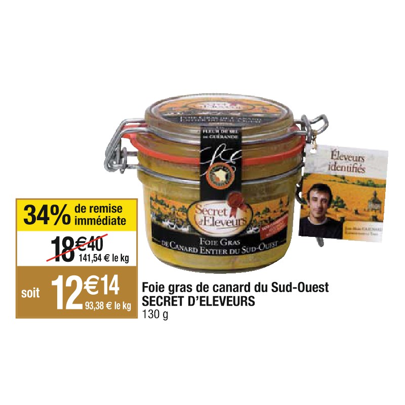 Foie gras de canard du Sud-Ouest SECRET D’ELEVEURS