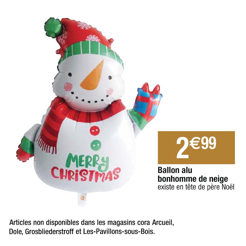 Ballon alu bonhomme de neige