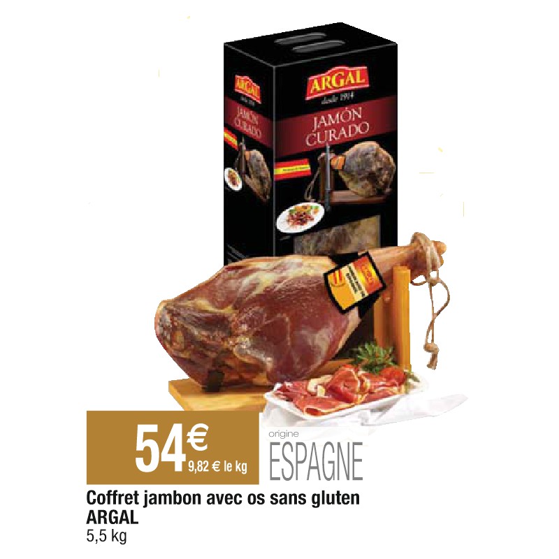 Coffret jambon avec os sans gluten ARGAL