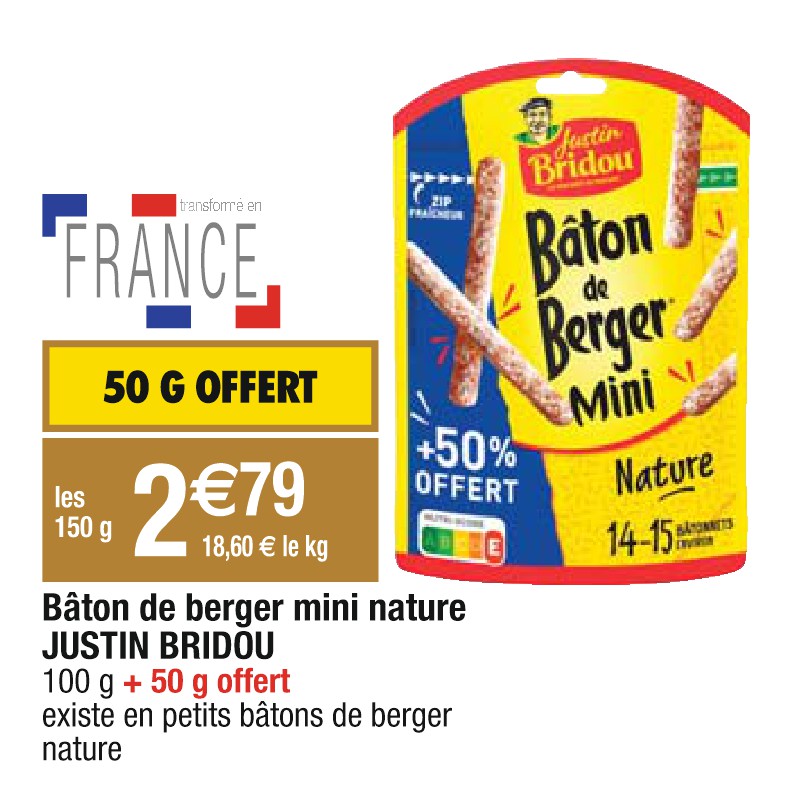 Bâton de berger mini nature JUSTIN BRIDOU