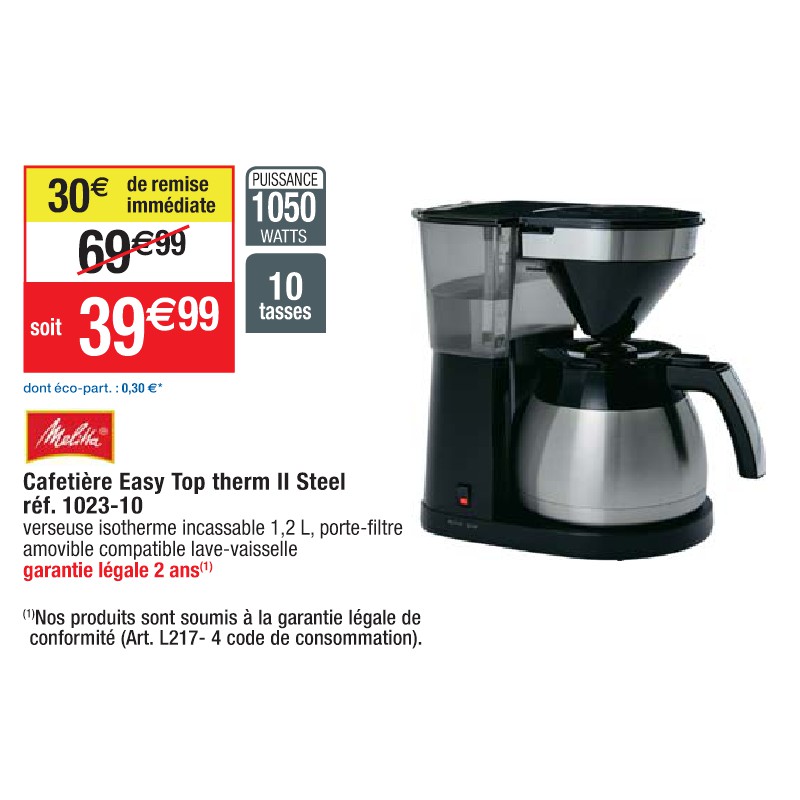 Cafetière Easy Top therm II Steel réf. 1023-10