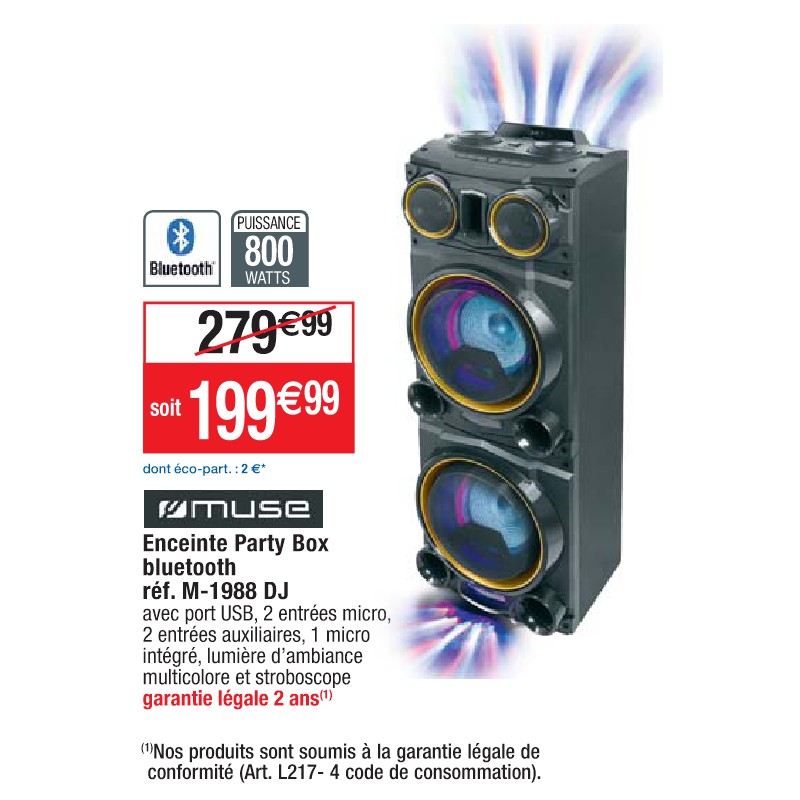 Enceinte Party Box bluetooth réf. M-1988 DJ