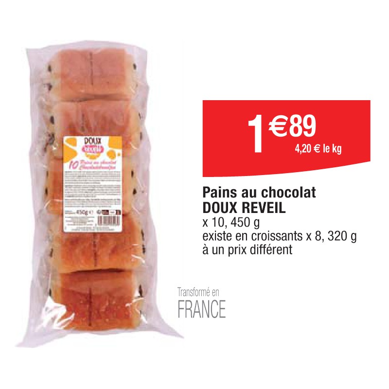 Pains au chocolat DOUX REVEIL