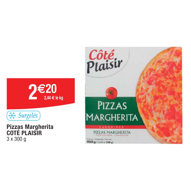 Pizzas Margherita COTÉ PLAISIR