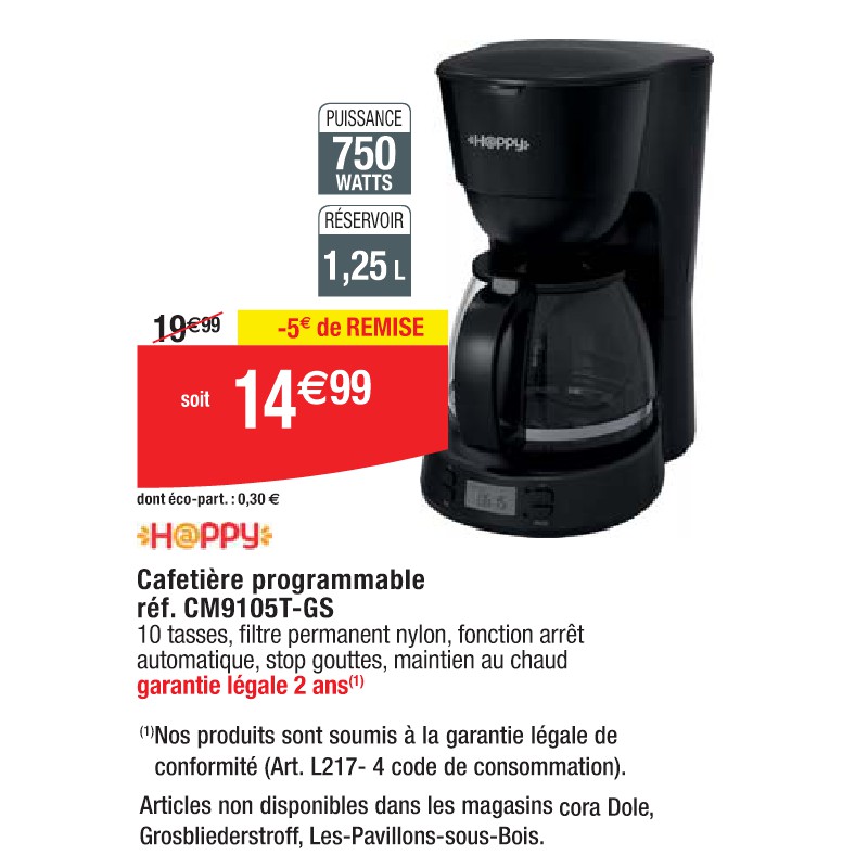 Cafetière programmable réf. CM9105T-GS