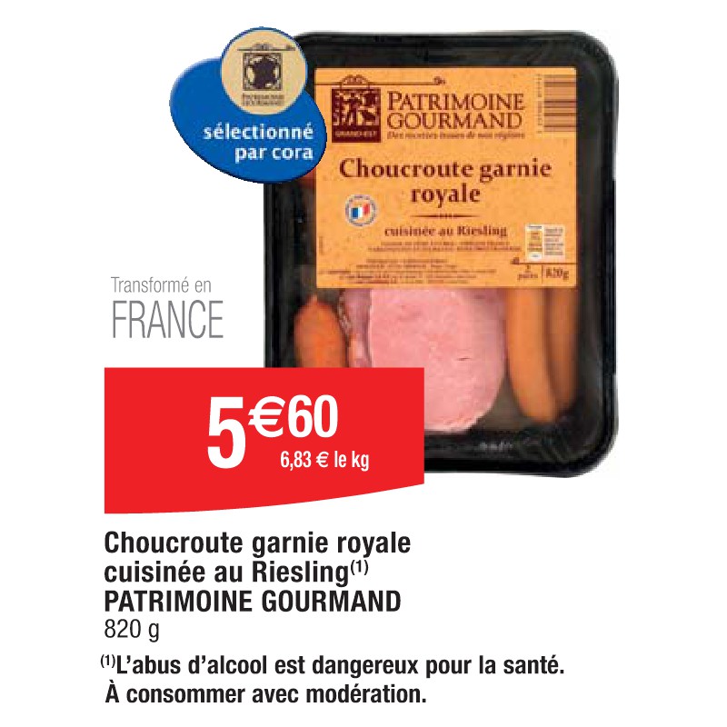 Choucroute garnie royale cuisinée au Riesling PATRIMOINE GOURMAND