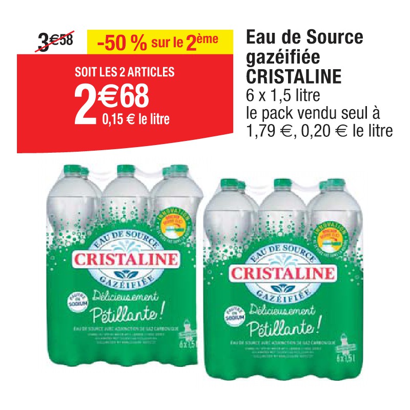 Eau de Source gazéifiée CRISTALINE