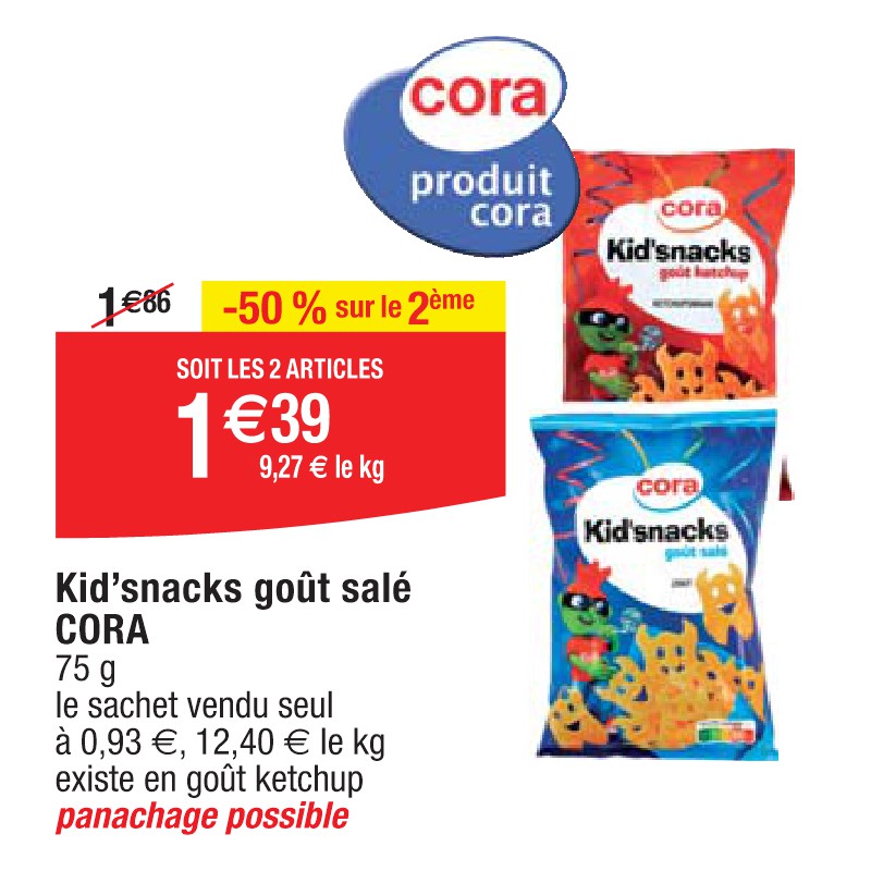 Kid’snacks goût salé CORA