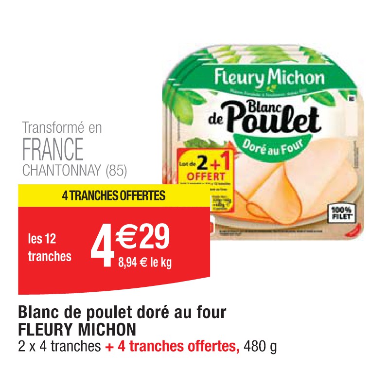 Blanc de poulet doré au four FLEURY MICHON