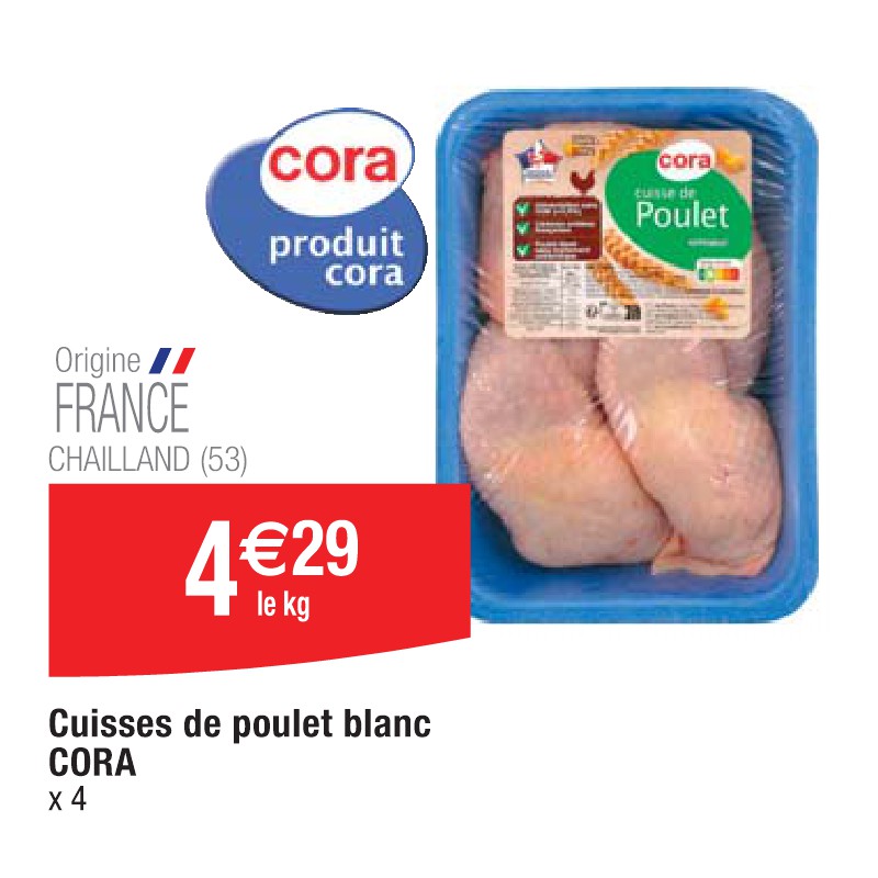 Cuisses de poulet blanc CORA