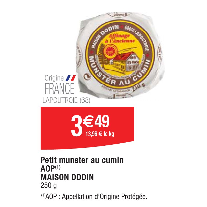 Petit munster au cumin AOP MAISON DODIN