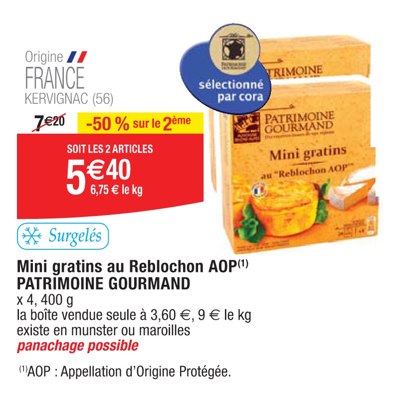 Mini gratins au Reblochon AOP PATRIMOINE GOURMAND