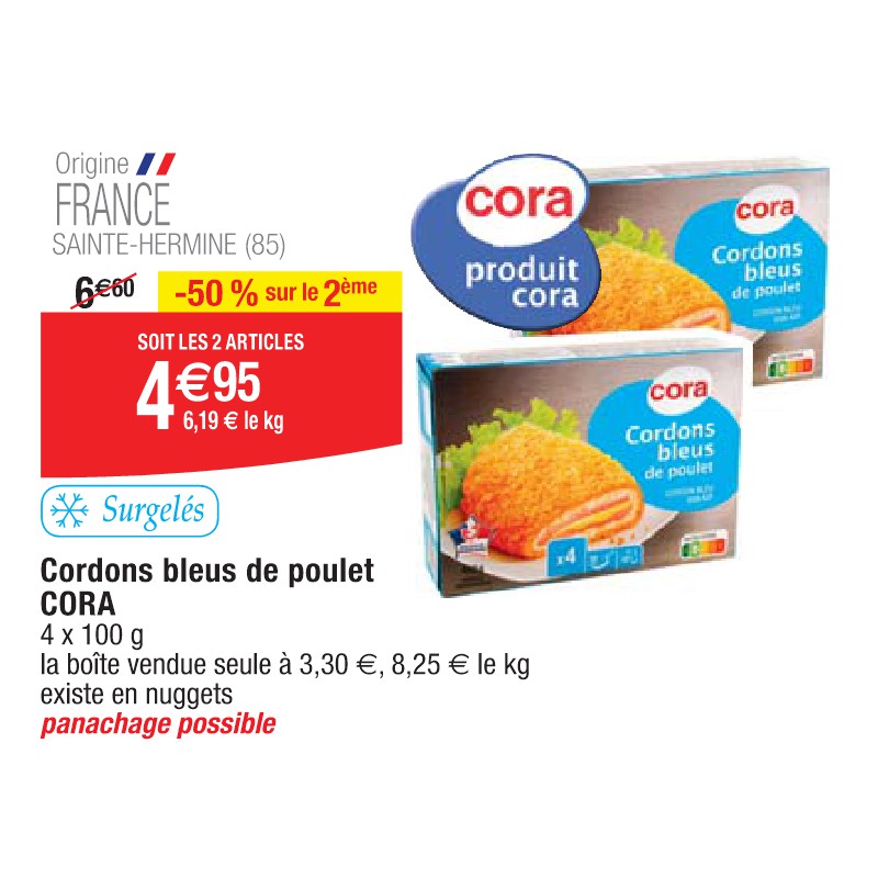 Cordons bleus de poulet CORA